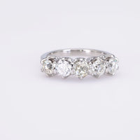 Art Deco Style 5 Stone Diamond Wedding Band