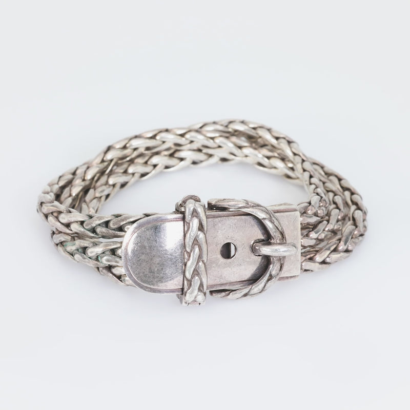 Hermes sterling silver Diane buckle bracelet