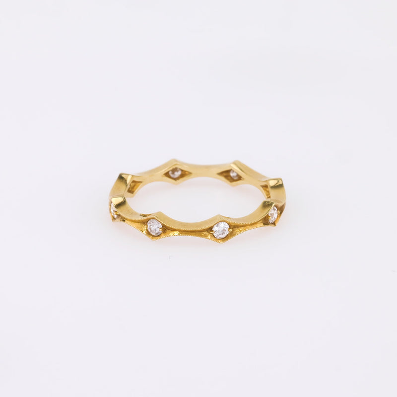 Vintage Diamond 18K Yellow Gold Eternity Ring