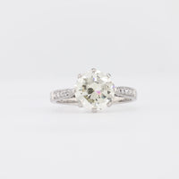 GIA 2.52 Carat Round Brilliant Cut Diamond Platinum Engagement Ring