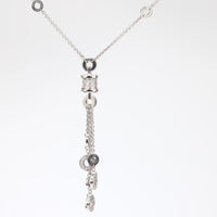 Bvlgari Italy diamond 18k white gold B.zero1 pendant necklace