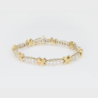 Vintage 3.70 carat total weight diamond 14k gold bracelet