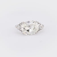 Insane GIA 4.20 carat old mine cut diamond platinum engagement ring