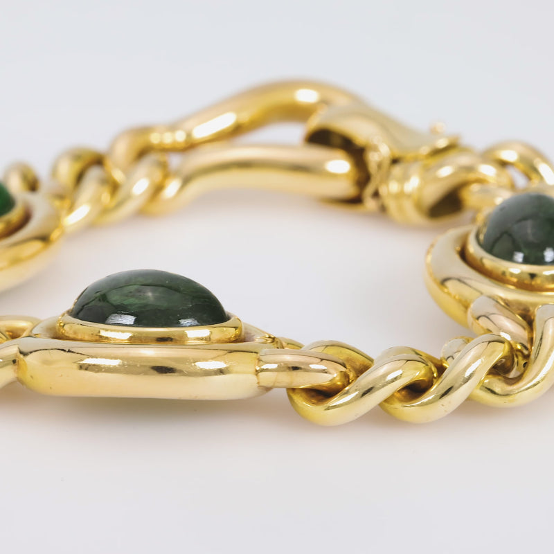 Vintage Italian 18k yellow gold tourmaline bracelet