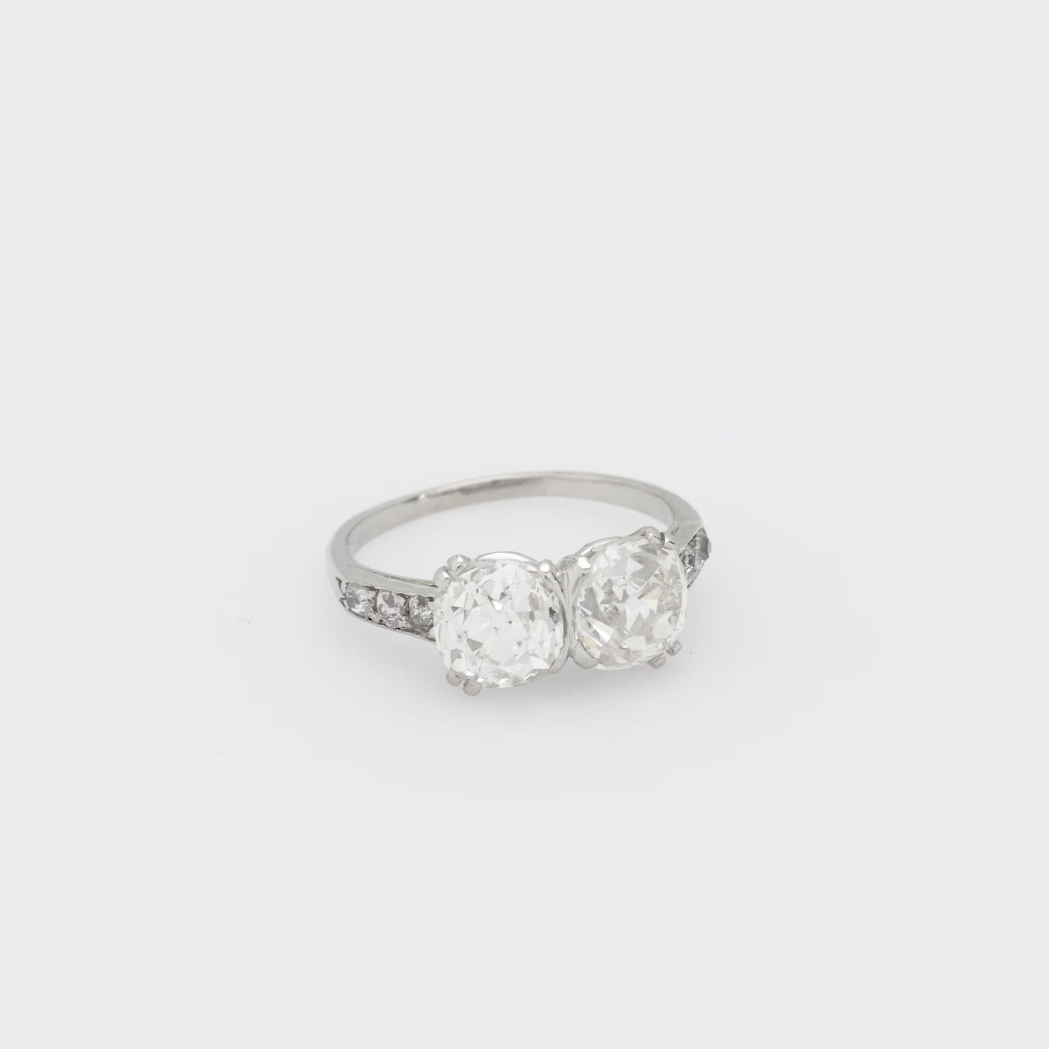 Art Deco GIA 2.95 carat old mine cut diamond platinum engagement ring