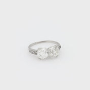 Art Deco GIA 2.95 carat old mine cut diamond platinum engagement ring