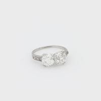 Art Deco GIA 2.95 carat old mine cut diamond platinum engagement ring