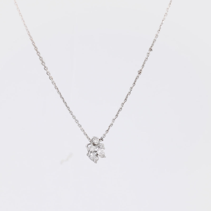 Modern Diamond Platinum 18K White Gold Necklace