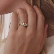Vintage GIA 2.01 carat old mine cut diamond 14k yellow gold bezel set ring