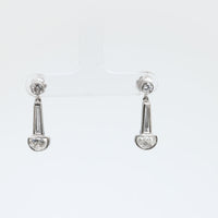 Mid Century 2.50 carat total weight diamond platinum drop earrings