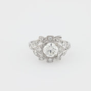 Art Deco GIA .81 carat diamond platinum engagement ring