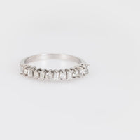 Vintage diamond platinum half eternity wedding band