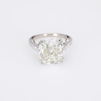 French Art Deco GIA 7.60 Carat Old Mine Cut Diamond Platinum Ring