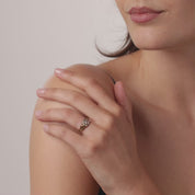 Retro diamond 14k yellow gold cluster ring