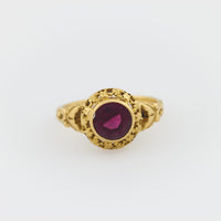 Victorian French garnet 18k yellow gold ring