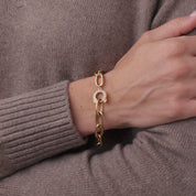 Cartier diamond 18k yellow gold link bracelet