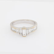 Vintage diamond 18k white gold wedding ring