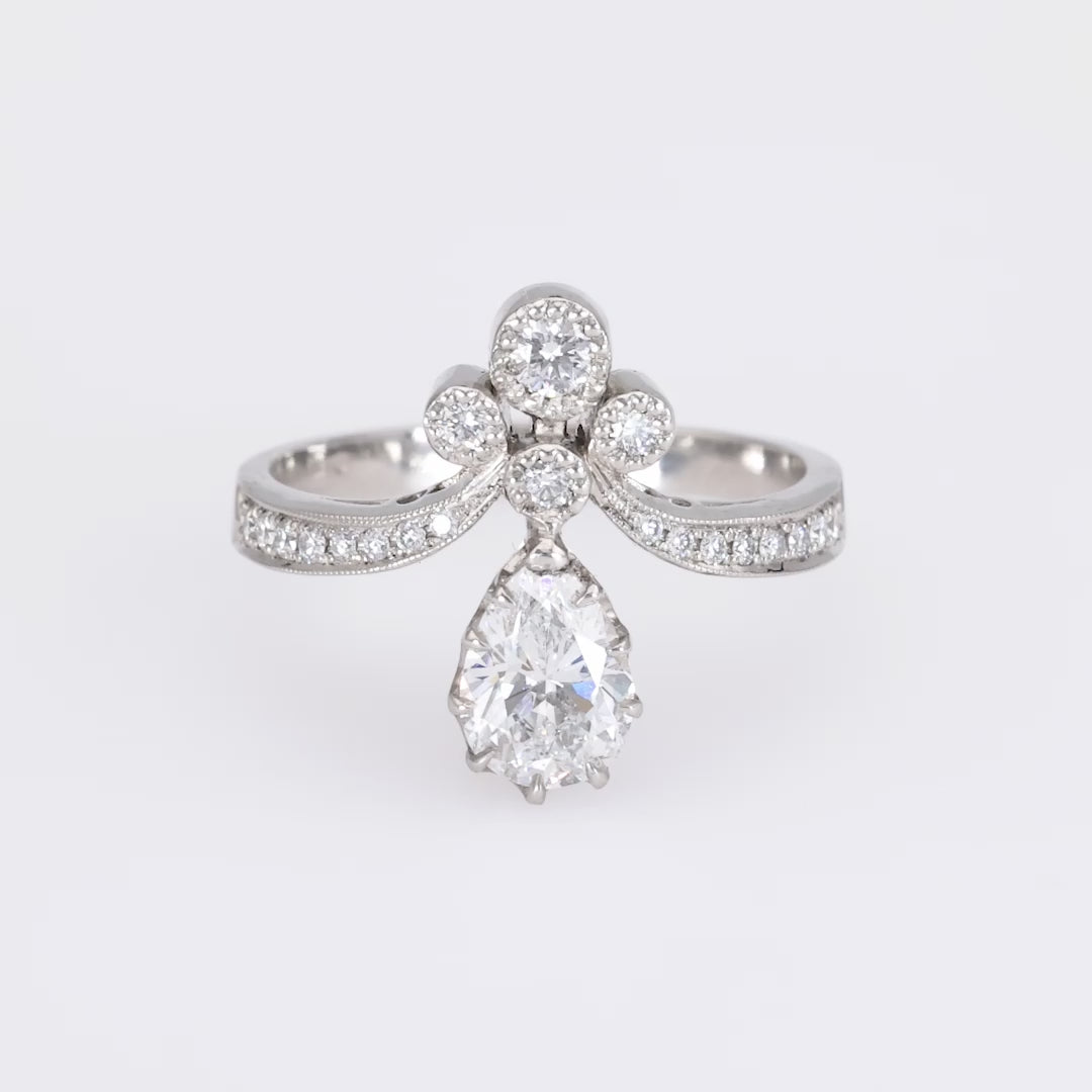 Platinum Diamond Tiara Ring – Trumpet & Horn