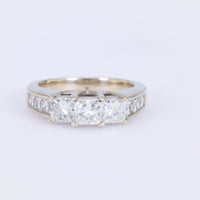 Vintage 1.99 carat total weight diamond 14k white gold ring