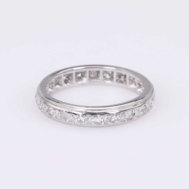 Vintage Diamond 18K White Gold Eternity Band