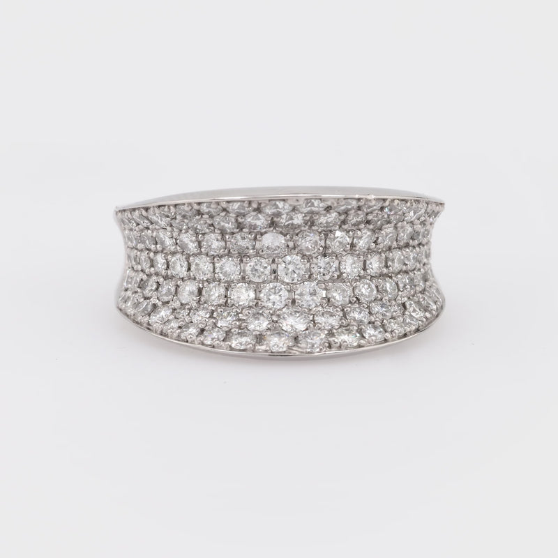 Modern 2.28 carat total weight diamond platinum cocktail ring