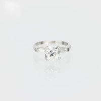 Mid Century GIA 2.37 carat old mine cut diamond platinum engagement ring