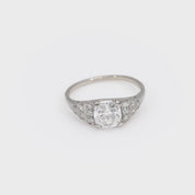 Art Deco GIA 1.96 carat diamond platinum engagement ring