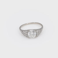Art Deco GIA 1.96 carat diamond platinum engagement ring