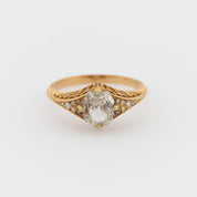 Modern GIA 1 carat old mine diamond 18k yellow gold engagement ring