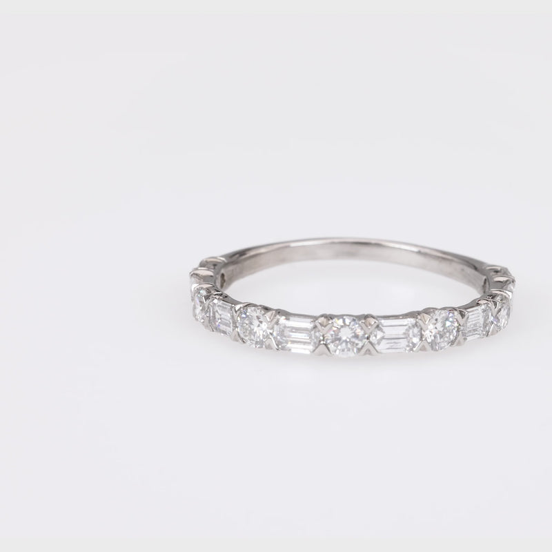 Modern Diamond 18K White Gold Half Eternity Band