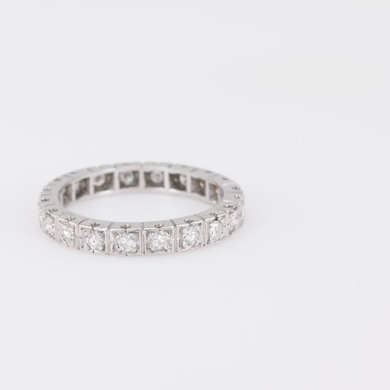 Art Deco French Diamond Platinum Eternity Band