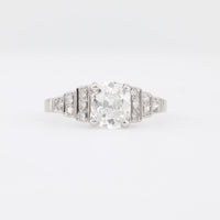 Art Deco GIA 1.01 Carat Old Mine Diamond Platinum Engagement Ring