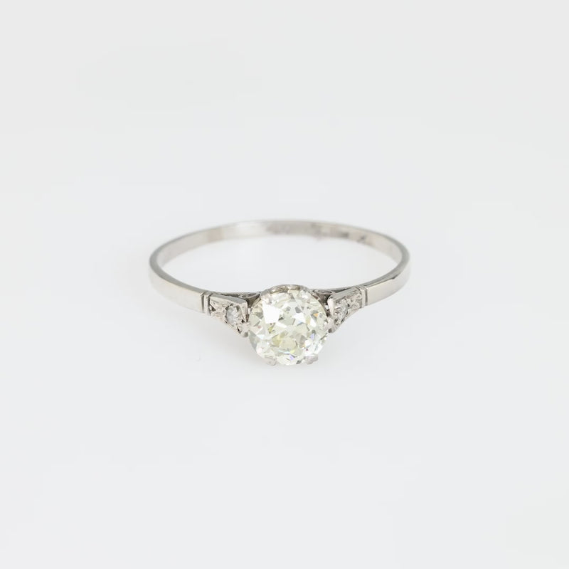 Edwardian 0.75 carat platinum diamond solitaire ring