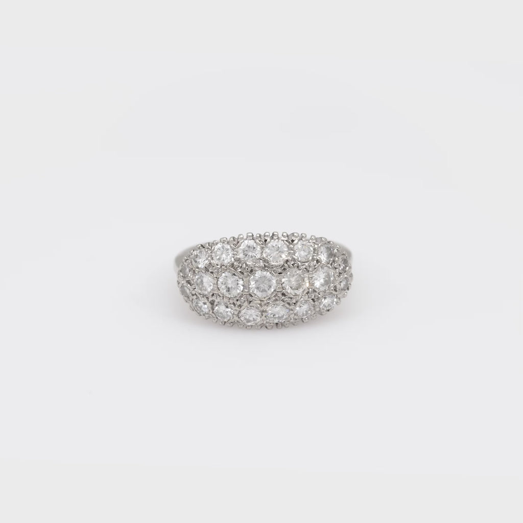 Mid Century diamond 14k white gold ring
