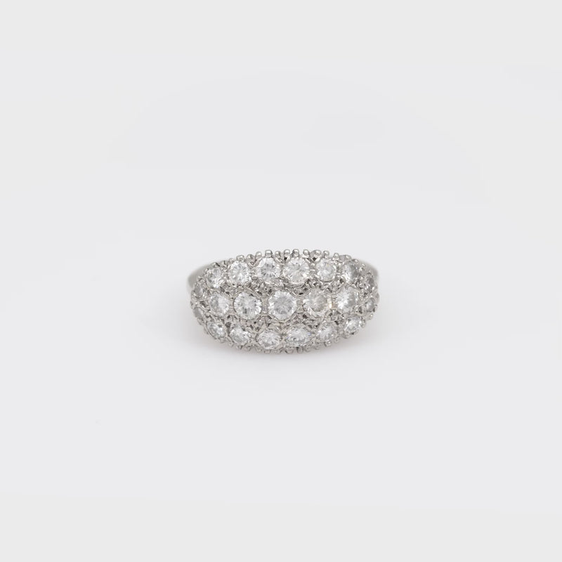 Mid Century diamond 14k white gold ring