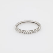 Vintage De Beers diamond 18k white gold pave band