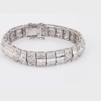 Vintage 8.5 Carat Total Weight 18K White Gold Bracelet