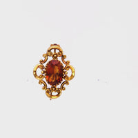 Victorian Citrine 14k Gold Brooch