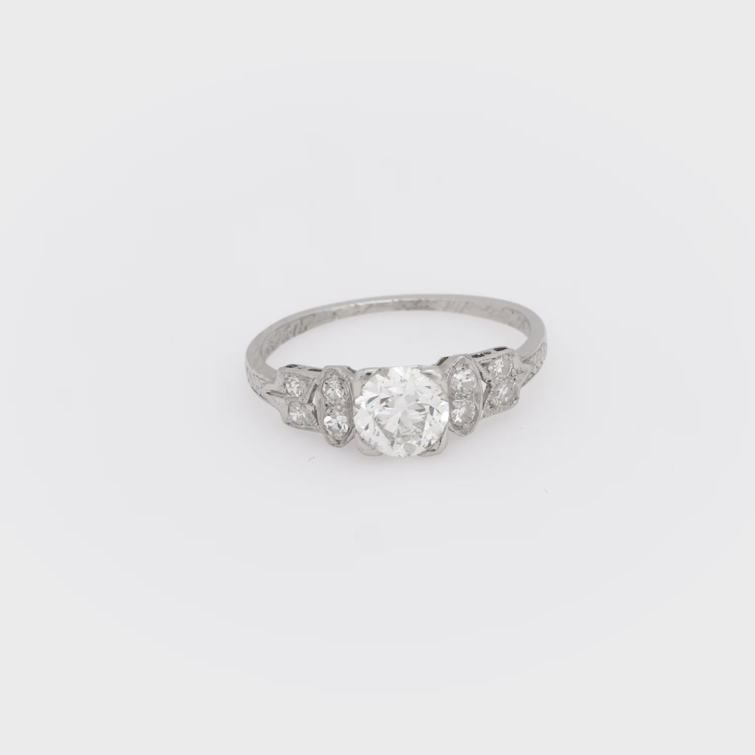 Edwardian diamond platinum engagement ring