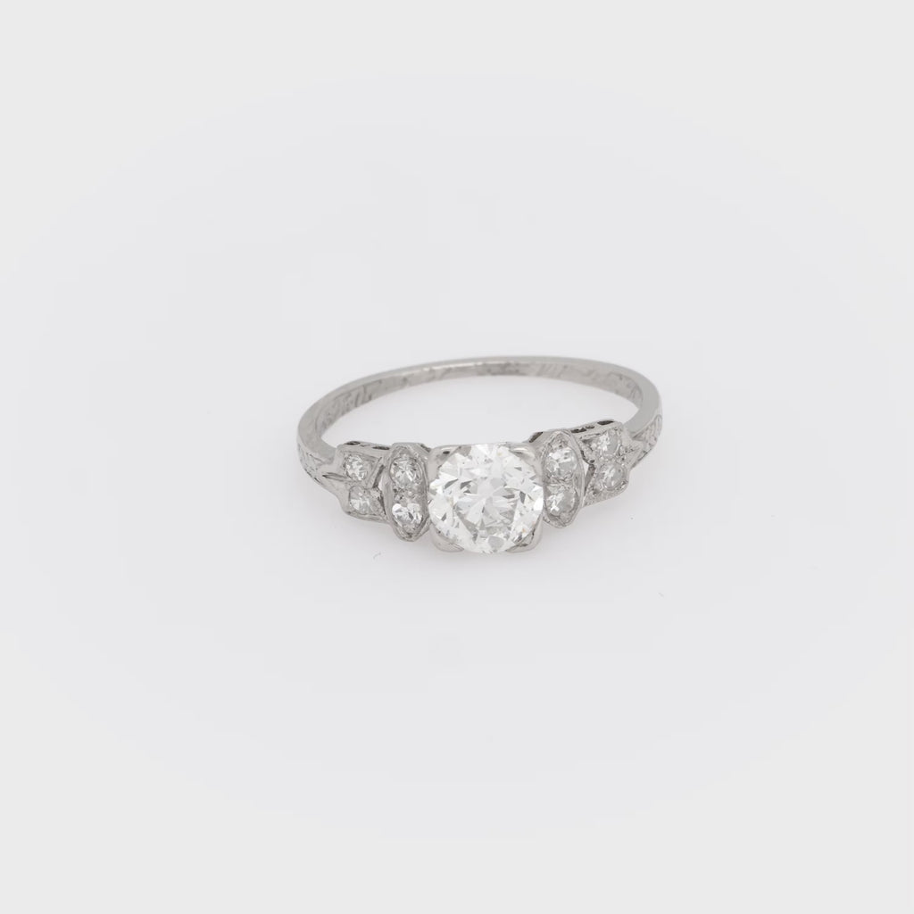 Edwardian diamond platinum engagement ring