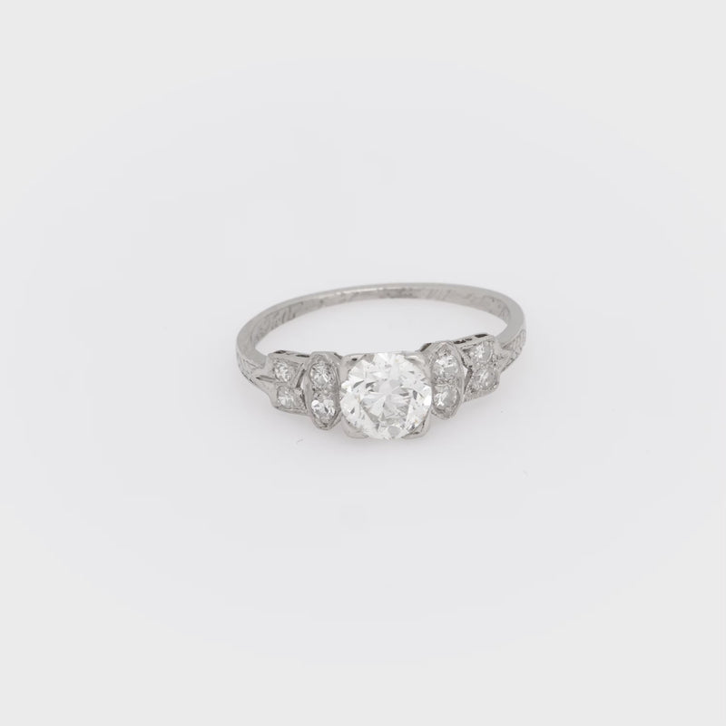 Edwardian diamond platinum engagement ring