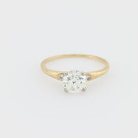 GIA 1.37 carat old European cut diamond 14k yellow gold engagement ring