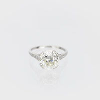 Art Deco GIA 3.60 carat old European cut diamond platinum engagement ring