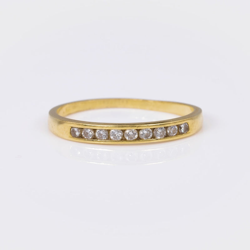 Vintage French Diamond 18K Yellow Gold Band