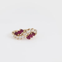 Vintage diamond ruby 14k yellow gold ring