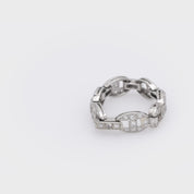 Art Deco diamond platinum chain link ring