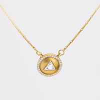 Vintage diamond 18k yellow gold pendant necklace