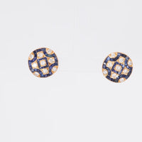 Mid-Century Diamond Sapphire Gold Earrings