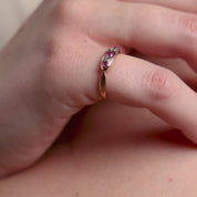 Victorian ruby old cut diamond 9k rose gold ring