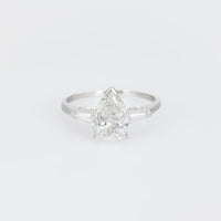 GIA 2.33 carat pear shape diamond platinum engagement ring